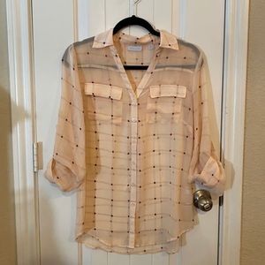 New York & Company Sheer Blouse M
